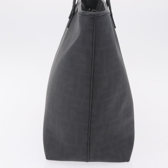 FENDI Zucca Canvas Tote Bag PVC Black Gold Auth ep16805A