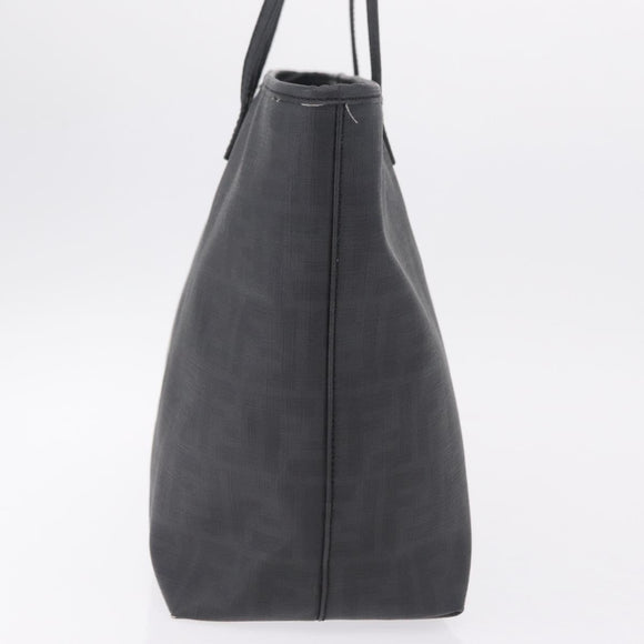 FENDI Zucca Canvas Tote Bag PVC Black Gold Auth ep16805A