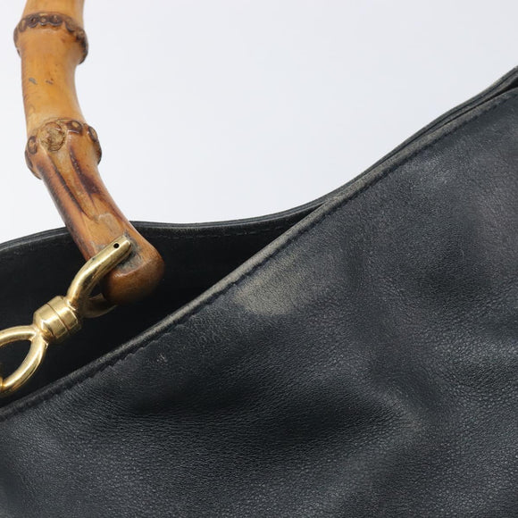 GUCCI Bamboo Hand Bag Leather Brown Gold 001 1418 1608 Auth ep16808