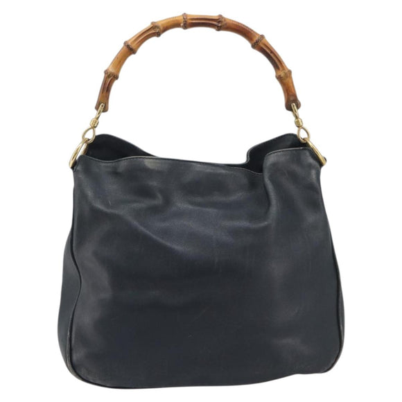 GUCCI Bamboo Hand Bag Leather Brown Gold 001 1418 1608 Auth ep16808