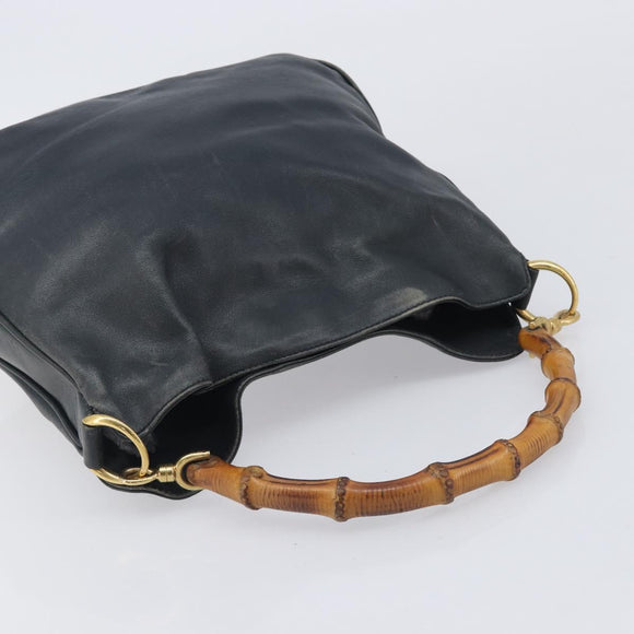GUCCI Bamboo Hand Bag Leather Brown Gold 001 1418 1608 Auth ep16808