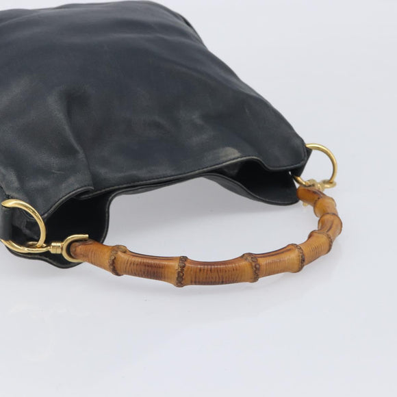 GUCCI Bamboo Hand Bag Leather Brown Gold 001 1418 1608 Auth ep16808