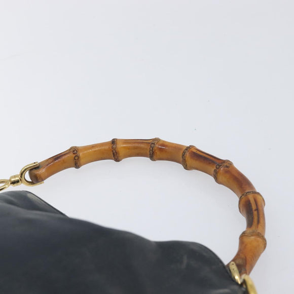 GUCCI Bamboo Hand Bag Leather Brown Gold 001 1418 1608 Auth ep16808