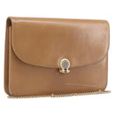 Christian Dior Chain Shoulder Bag Leather Beige Gold Auth ep16809-1
