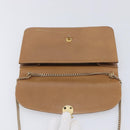 Christian Dior Chain Shoulder Bag Leather Beige Gold Auth ep16809-20