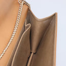 Christian Dior Chain Shoulder Bag Leather Beige Gold Auth ep16809-23