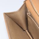 Christian Dior Chain Shoulder Bag Leather Beige Gold Auth ep16809-24