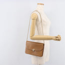Christian Dior Chain Shoulder Bag Leather Beige Gold Auth ep16809-27