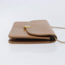 Christian Dior Chain Shoulder Bag Leather Beige Gold Auth ep16809-4