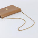 Christian Dior Chain Shoulder Bag Leather Beige Gold Auth ep16809-7