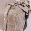 Miu Miu Side ribbon Hand Bag Leather 2way Pink Gold Auth ep16810V-12