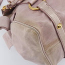 Miu Miu Side ribbon Hand Bag Leather 2way Pink Gold Auth ep16810V-13