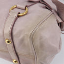 Miu Miu Side ribbon Hand Bag Leather 2way Pink Gold Auth ep16810V-14