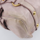 Miu Miu Side ribbon Hand Bag Leather 2way Pink Gold Auth ep16810V-15