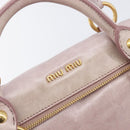 Miu Miu Side ribbon Hand Bag Leather 2way Pink Gold Auth ep16810V-17