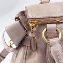 Miu Miu Side ribbon Hand Bag Leather 2way Pink Gold Auth ep16810V-19