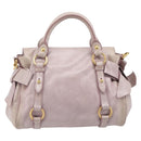 Miu Miu Side ribbon Hand Bag Leather 2way Pink Gold Auth ep16810V-3