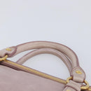 Miu Miu Side ribbon Hand Bag Leather 2way Pink Gold Auth ep16810V-8