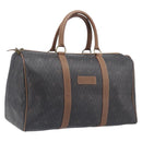 Christian Dior Honeycomb Canvas Boston Bag PVC Black Gold Auth ep16813-1