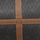 Christian Dior Honeycomb Canvas Boston Bag PVC Black Gold Auth ep16813-10