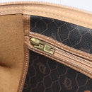 Christian Dior Honeycomb Canvas Boston Bag PVC Black Gold Auth ep16813-23