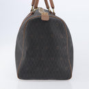 Christian Dior Honeycomb Canvas Boston Bag PVC Black Gold Auth ep16813-5