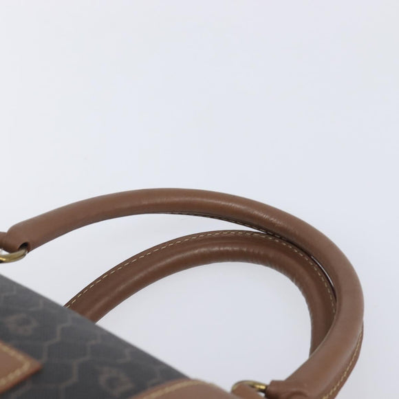 Christian Dior Honeycomb Canvas Boston Bag PVC Black Gold Auth ep16813