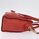 CELINE Luggage Nano Shopper Hand Bag Leather 2way Red Gold Auth ep16814A-4