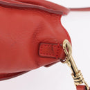 CELINE Luggage Nano Shopper Hand Bag Leather 2way Red Gold Auth ep16814A-5