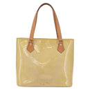 LOUIS VUITTON Monogram Vernis Houston Hand Bag Beige M91004 LV Auth ep16815-13