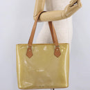 LOUIS VUITTON Monogram Vernis Houston Hand Bag Beige M91004 LV Auth ep16815-31