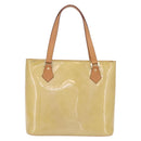 LOUIS VUITTON Monogram Vernis Houston Hand Bag Beige M91004 LV Auth ep16815-3