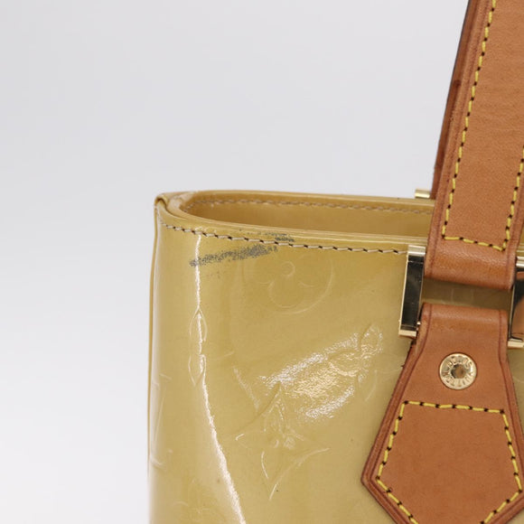 LOUIS VUITTON Monogram Vernis Houston Hand Bag Beige M91004 LV Auth ep16815