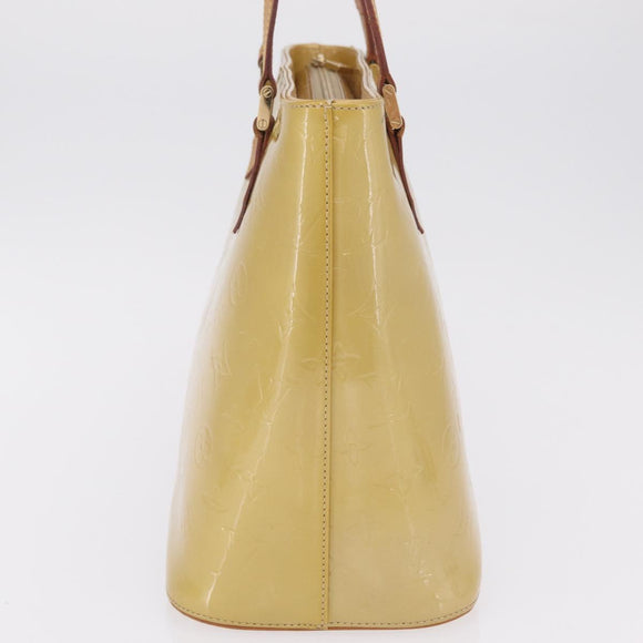 LOUIS VUITTON Monogram Vernis Houston Hand Bag Beige M91004 LV Auth ep16815