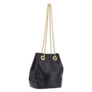 CELINE Shoulder Bag Leather Black Gold Auth ep16820V-1