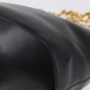 CELINE Shoulder Bag Leather Black Gold Auth ep16820V-11
