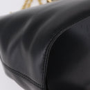 CELINE Shoulder Bag Leather Black Gold Auth ep16820V-12
