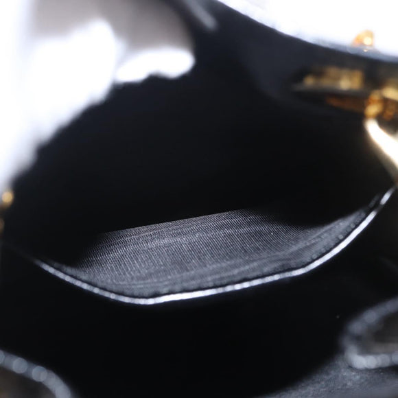 CELINE Shoulder Bag Leather Black Gold Auth ep16820V