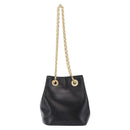 CELINE Shoulder Bag Leather Black Gold Auth ep16820V-3
