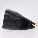 CELINE Shoulder Bag Leather Black Gold Auth ep16820V-4
