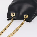 CELINE Shoulder Bag Leather Black Gold Auth ep16820V-6