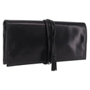 Saint Laurent Clutch Bag Leather Black Silver Auth ep16822-1