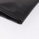 Saint Laurent Clutch Bag Leather Black Silver Auth ep16822-10