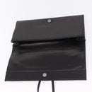 Saint Laurent Clutch Bag Leather Black Silver Auth ep16822-14