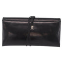 Saint Laurent Clutch Bag Leather Black Silver Auth ep16822-3