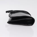 Saint Laurent Clutch Bag Leather Black Silver Auth ep16822-4