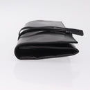 Saint Laurent Clutch Bag Leather Black Silver Auth ep16822-5