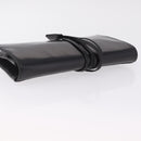 Saint Laurent Clutch Bag Leather Black Silver Auth ep16822-6