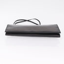Saint Laurent Clutch Bag Leather Black Silver Auth ep16822-9