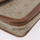 Christian Dior Honeycomb Canvas Shoulder Bag PVC Beige Gold Auth ep16823-14